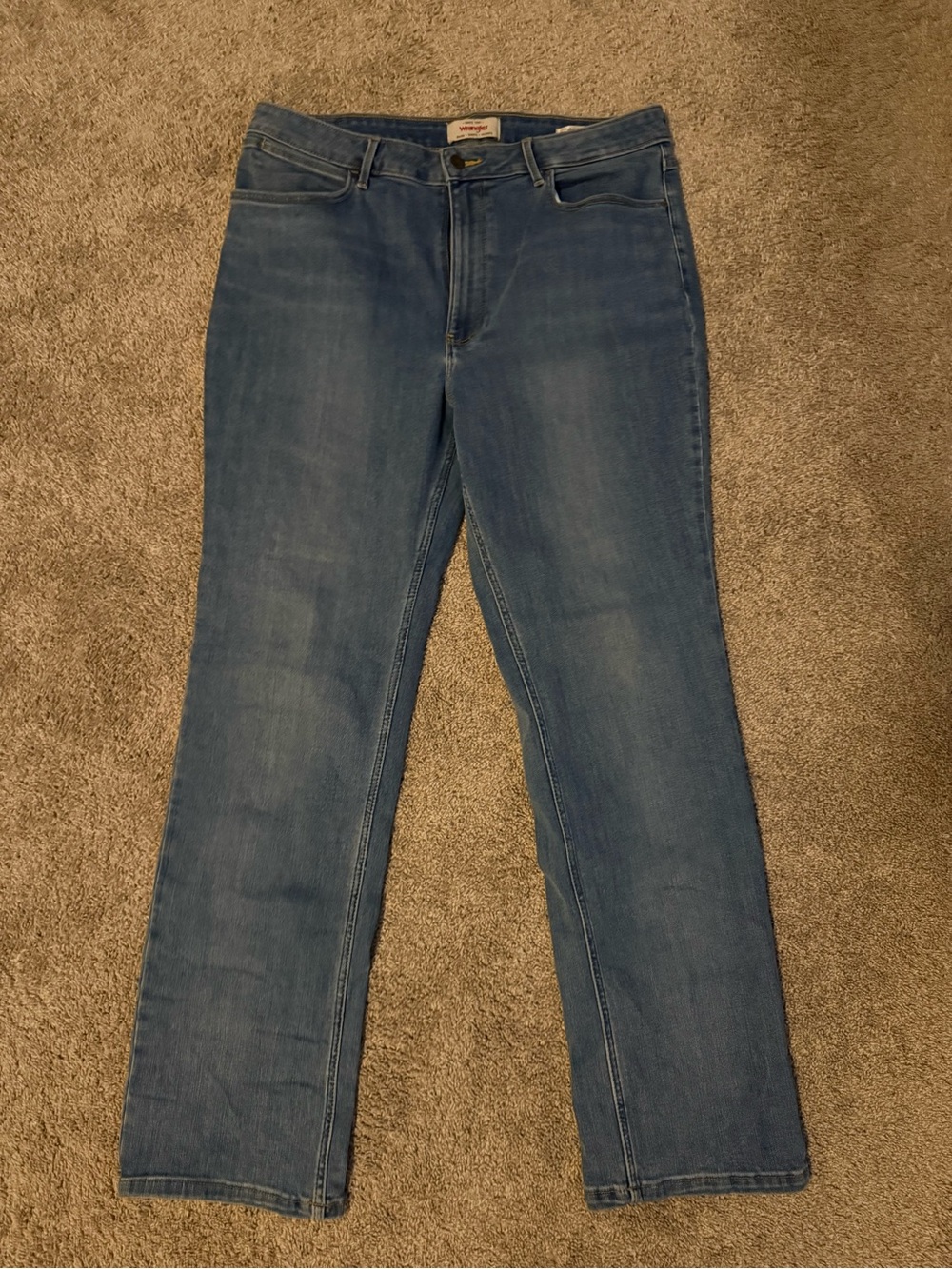 Wrangler Light Blue Denim Jeans-High Rise True Straight